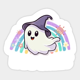 Ghost boo cute - Rainbow Sticker